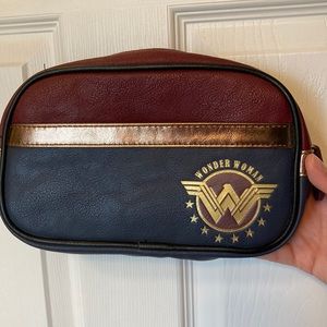 EUC Wonder Woman Metallic Cosmetic Bag